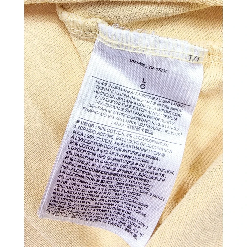 Banana Republic Pastel Yellow 1/4 Button Up Short Sleeve Shirt Men's Size‎ Large